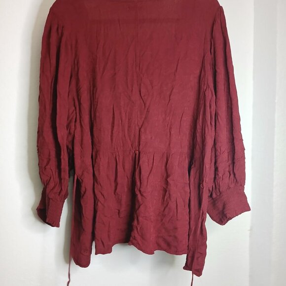 Maurices Maroon Babydoll Top size 3X - Picture 2 of 7